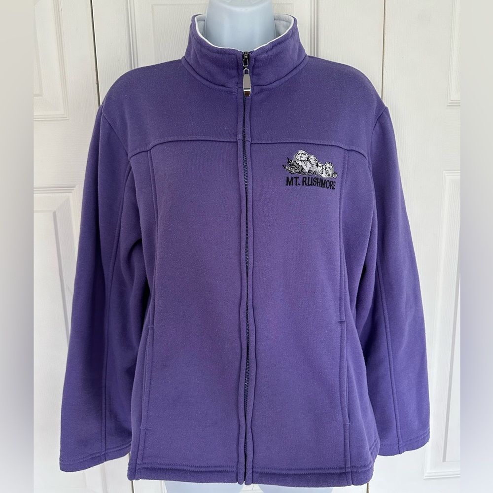 Vintage Mt. Rushmore Zip Up Womens Size Large Sweatshirt Fleece